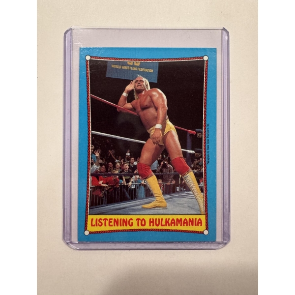 1987 Topps WWE Hulk Hogan Hulkamania Wrestling Card - Mint Condition In Protective Holder