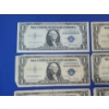 Image 2 : (8) U.S. Blue Seal $1 Silver Certificates: Series 1935 F, D, E 