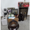 Image 1 : Electric Portable Lantern, Vintage Bottle Collection, Framed Art, New Mop Heads, Wood Crate & More