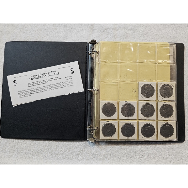 Assortment of Early 70's Eisenhower Dollars - Regular and "D" Marks in Collector's Binder - AFV $10