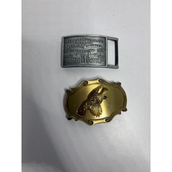 2 Belt Buckles - Levi Strauss & Co. & PainTree 1978 with Bird 