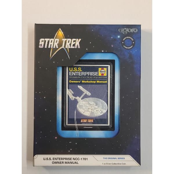 2025 Niue Agoro Star Trek U.S.S. Enterprise NCC-1701 Owner Manual 1 Troy Oz .999 Fine Silver Coin