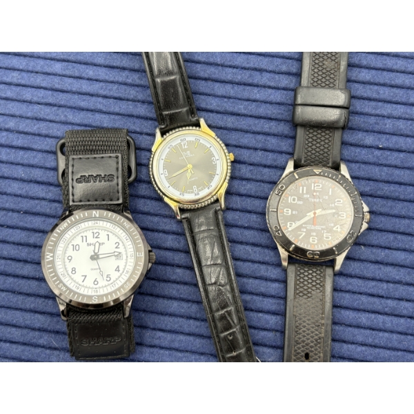 3 Watches - Sharp - Timex - Calvin Hill - Quartz - Stainless Steel