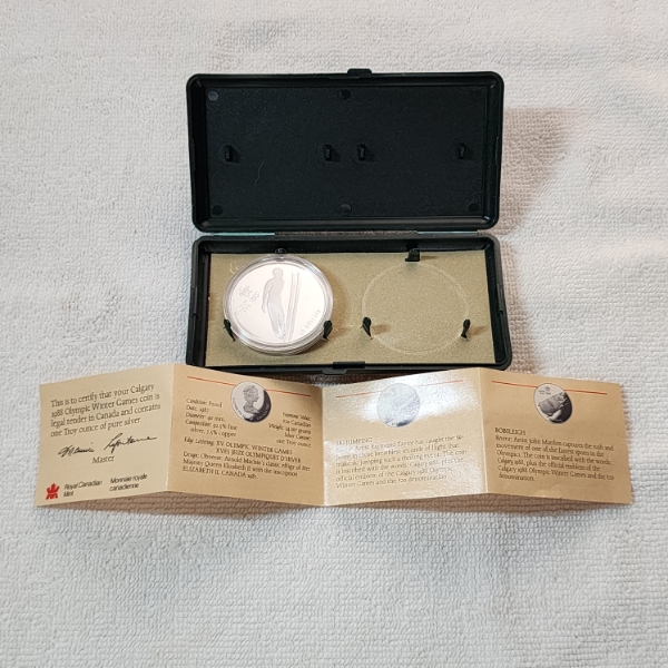 1988 Canadian Olympic Winter Games $20 92.5% Silver Coin / Silver Content: 1 Troy Ounce 