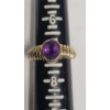 Image 8 : 14K Yellow Gold Ribbed Bombe Style Ring With Amethyst - Size 7 - Total Weight: 5.2g