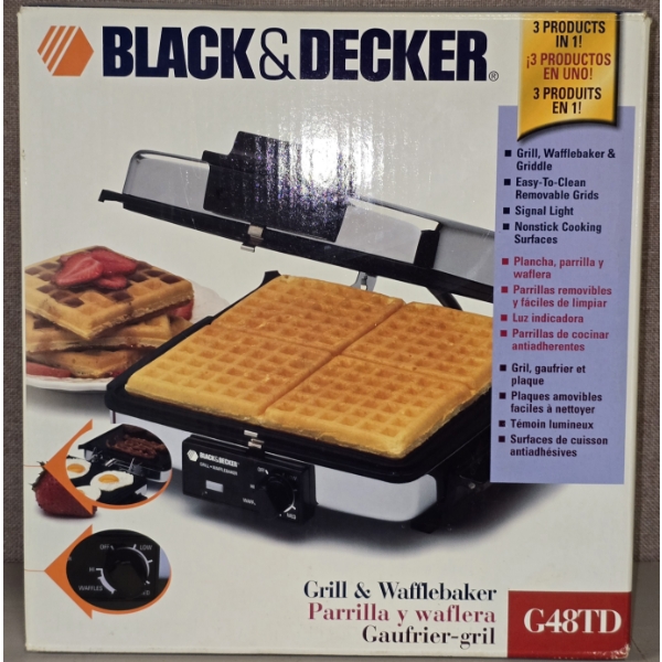 Black & Decker Waffle Maker - Used with Original Box and Packaging