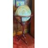 Image 1 : Vintage Tall Floor Mounted "REPOGLE" Wooden Stand Revolving Floor 16" Globe 44" Tall Overall