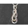 Image 3 : Stunning Sterling Silver Necklace & Diamond Pendant By Helzburg Diamonds - 3.5 Grams - About 20"