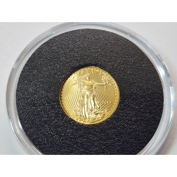 2014 1/10 oz Fine Gold $5 American Eagle Coin in Capsule w/ Certificate of Authenticity