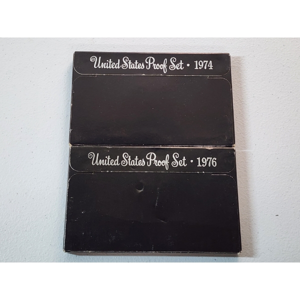 x2 United States Mint Proof Sets: 1974, 1976 in Original Packaging
