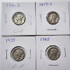 Image 2 : x15 Assorted Years United States 90% Silver Mercury Dimes - Face Value: $1.50