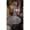 Image 1 : Cut Pressed Crystal Ships Decanter - 10" Tall Perfect Condition Unused - See Pics
