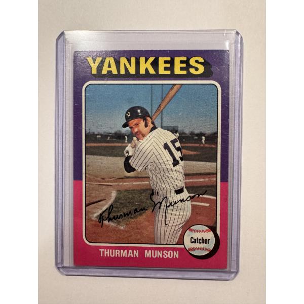 1975 Topps Thurman Munson Yankees Baseball Card - High Grade Card In Protective Holder