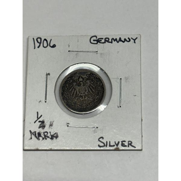 1906 Germany Silver Coin - 1/2 Mark