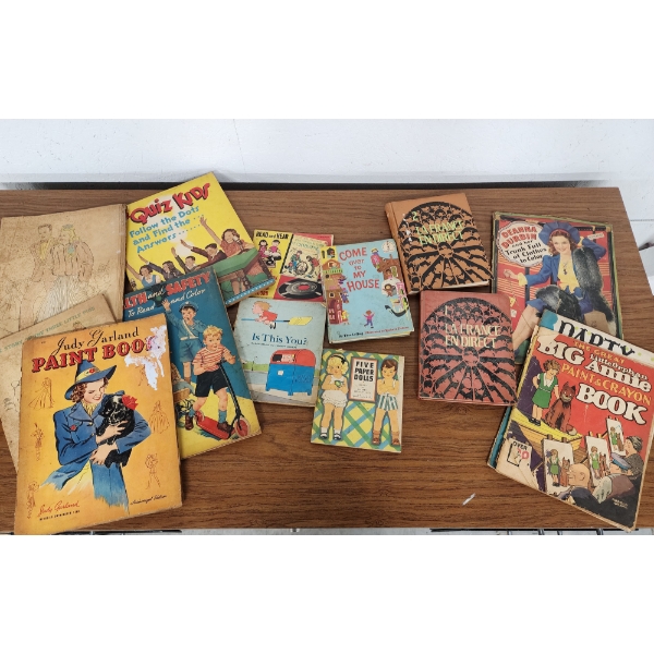 Lot of Assorted Vintage Books, Paint Books, Coloring Books
