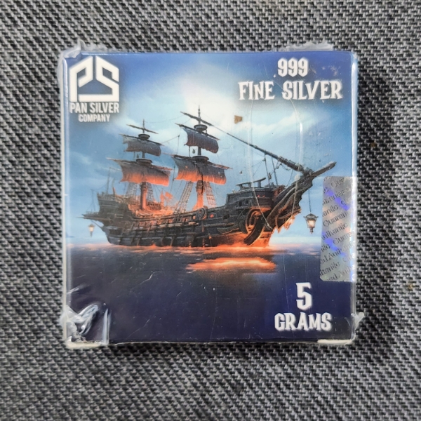 5 Gram Silver Ship Blind Box ~ 324 of 3,000 ~ Pan Silver Company ~ Sealed in Original Plastic!