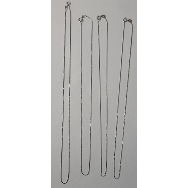 (4) Sterling Silver Necklaces - 18" & 20" - Total Weight: 8.9g