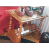 Image 1 : Living Room Maple End Table / Magazine Rack w Separate Glass Top 27 x 18 - 24" Height