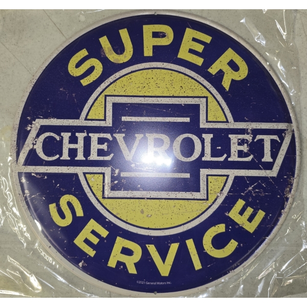 Chevrolet Super Service Flat Wall Sign 15"