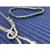 Image 4 : 2 Necklaces & 2 Bracelets - Costume Jewlry - Gorgeous Emerald Colored Bracelet 