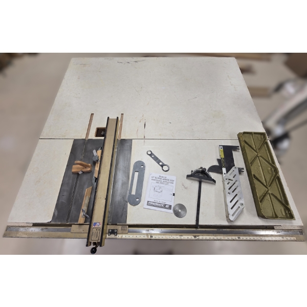10" Tilting Arbor Table Saw Model 66 Powermatic with Accessories and Mobile Base 82" x 84"
