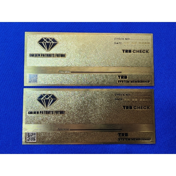 x2 TRB System Membership Trump Patriot Gold Foil Collectible Checks