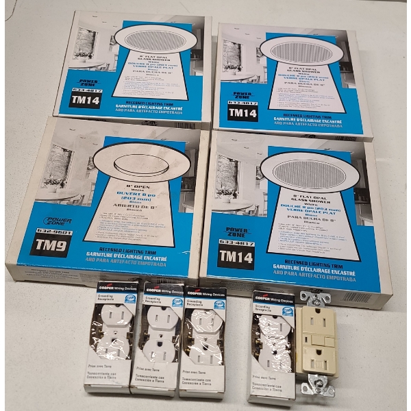 New 8" Recessed Lighting Trims & Grounding Receptacles 