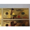 Image 3 : x5 Assorted Toy Story $100 99999999 24K Gold Foil Banknotes Set w/ CoA