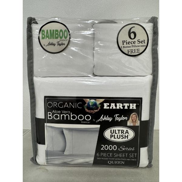 Organic Earth Aloe Vera Bamboo Essence by Ashley Taylor 2000 Series 6 Piece Sheet Set - Queen  