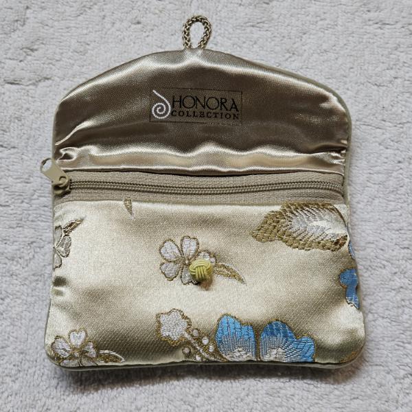 Vintage Honora Collection Silk Floral Jewelry Pouch