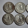 Image 6 : Eight Assorted 1964 United States Washington 90% Silver Quarters ~ $2.00 Face Value