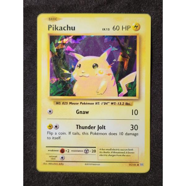 Pikachu 35/108 Cracked Ice Holo Pokemon Trading Card