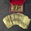 Image 3 : .9999 Gold Foil - Full Deck of Playing Cards In Pack & W Mahogany Case - US $100 Note Themed