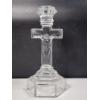 Image 1 : Vintage Glass Crucifix Candlestick Holder