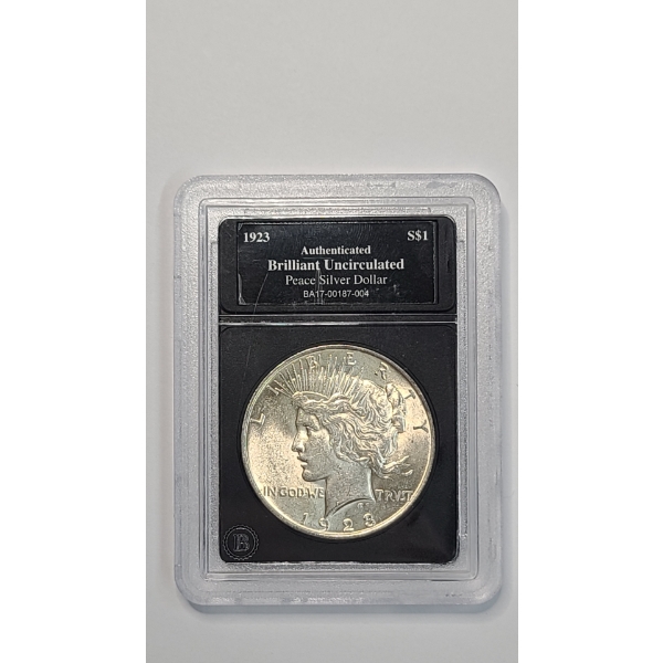 United States 1923 Brilliant Uncirculated 90% Silver Peace Dollar