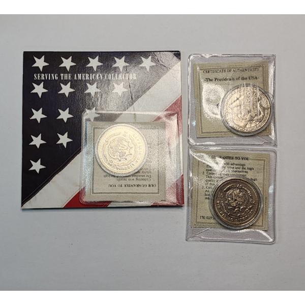 Three "The Presidents of the USA" Commemorative Coins: Clinton, Bush