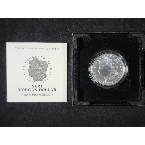2021-S Morgan Silver Dollar in Original Box - Uncirculated - 99.9% Silver - 0.858 Troy Oz