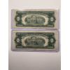 Image 3 : 2 - 1953 United States Jefferson Red Seal $2.00 Bills In Protective Holder