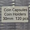 Image 3 : 120pcs 30mm Coin Capsules Coin Holders Clear Plastic Round Container Case With Storage Organizer Box