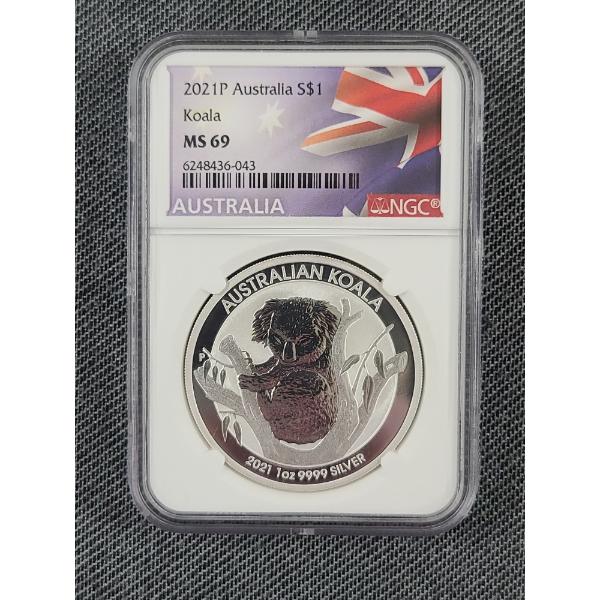 NGC MS69 2021P Australia Koala 1 Oz .9999 Silver Round 