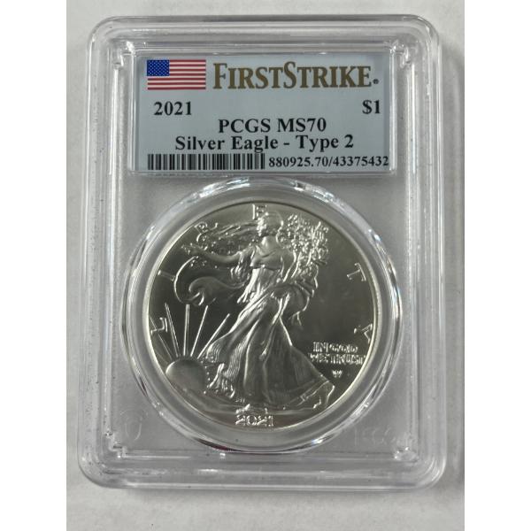 2021 United States American Silver Eagle .999 Fine Silver Troy Ounce Coin 
Graded NGC - MS 70