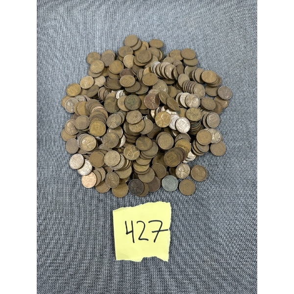 427 Unsearched Wheat Pennies - $4.27 Face Value