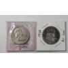 Image 1 : United States 1955 MS61 "Bugs Bunny" Error & 1958 Franklin 90% Silver Half Dollars - Face Value: $1