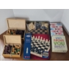 Image 1 : Chess/Checkers Set Plus 2 Card Games and 2 Sets of Wooden Chess Piece Sets