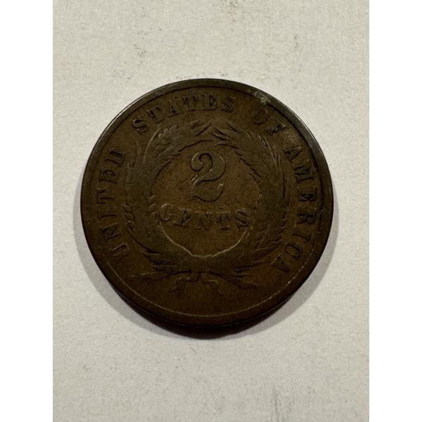 1864 United States 2 Cents Coin In Great Condition - Exceptional Piece of US History