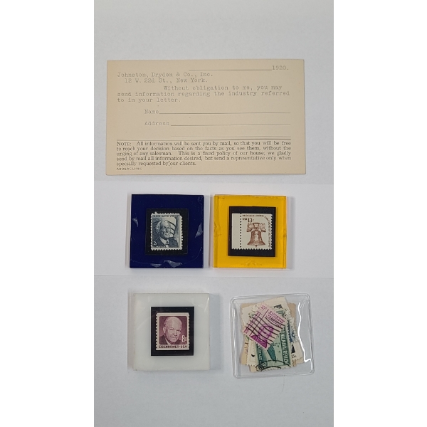 Vintage Comemmorative U.S Postage Stamps Inlcuding (2) 2-cent Green Scott U.S Stationery Cut Stamps