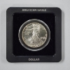 Image 1 : United States 1989 Silver 1 Oz American Eagle Round in Nice Acrylic Case With Black Display Holder
