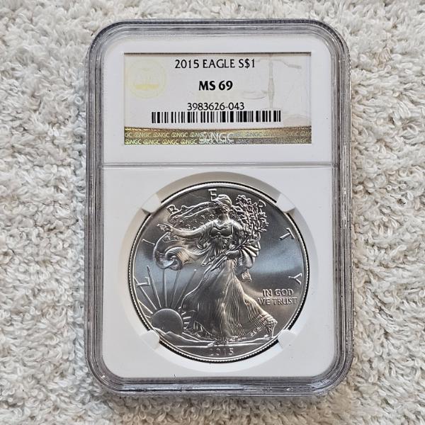 NGC MS69 Graded 2015 .999 Fine Silver 1oz. Eagle
