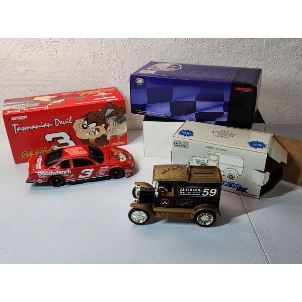 Tasmanian Devil, Dale Earnhardt #3 Diecast Car & ERTL 1913 Ford Model T Coin Bank