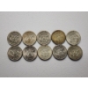 Image 5 : x10 Assorted Years 40% Silver Kennedy Half Dollars FV: $5.00
